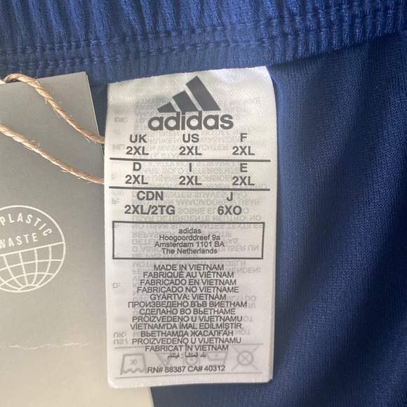 Adidas Aeroready blue 3 stripe shorts Size 2XL. NWT - Picture 8 of 9